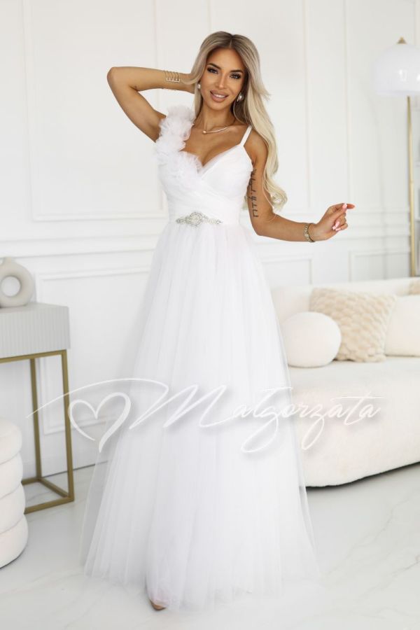 Princess cut wedding dress with zircons - Amaris