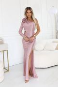 Pink maxi dress for one shoulder wedding - Venice