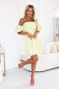 Yellow flared mini dress with buffets - Lolita