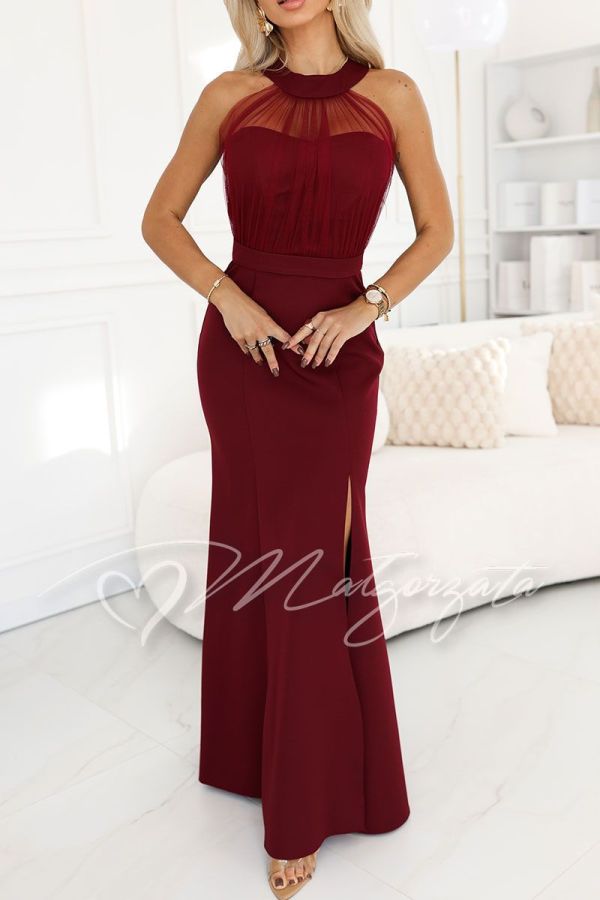 Maroon maxi evening dress - Cayli