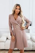 Flared jacket dress for communion mocha - Blanca