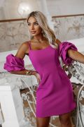 Fuchsia mini dress with buffets and zircons - Trudi